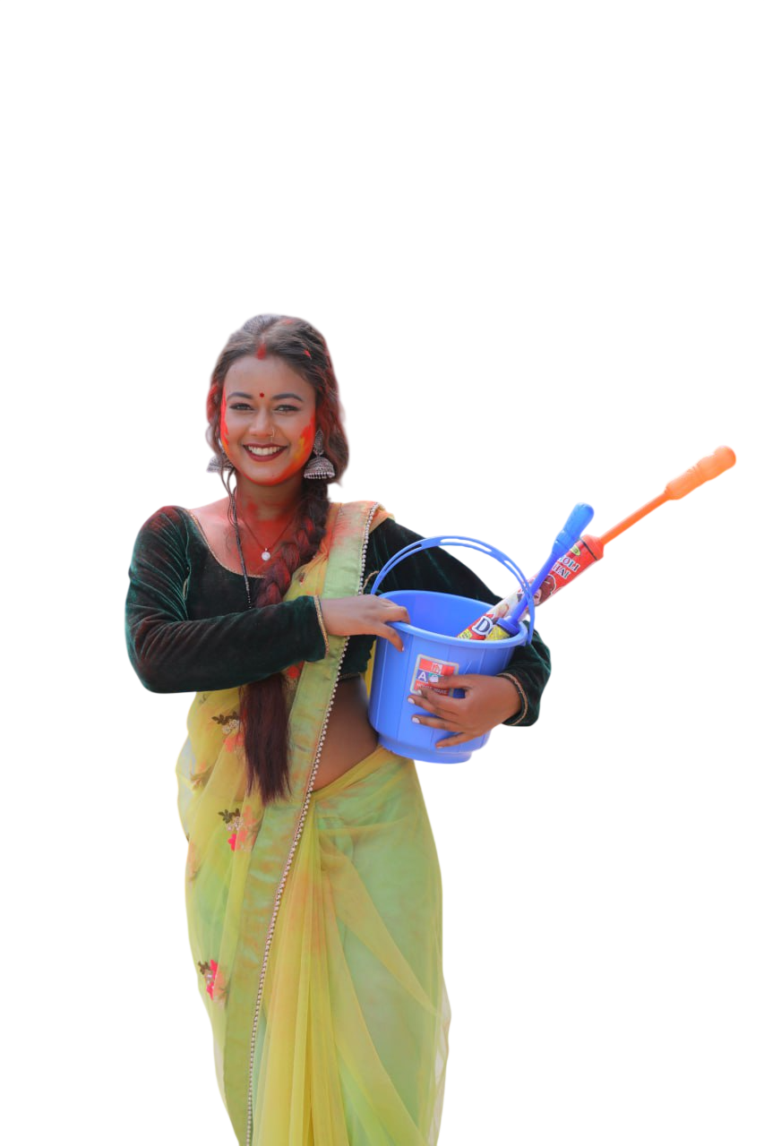 Bihari Woman With Color And Pichkari Hd Png (1)