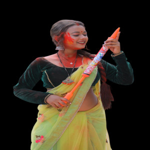 Bihari Woman With Color And Pichkari Hd Png (3)